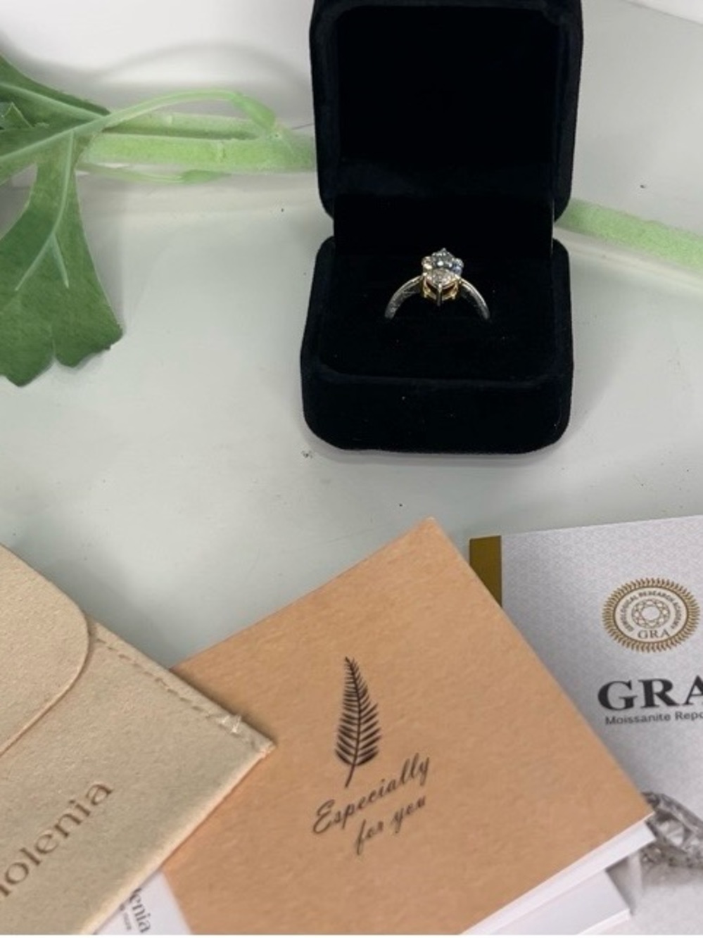 3CT Marquise-Cut Moissanite Solitaire 14K gold plating - Picture 6 of 7